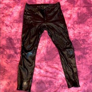 Disstressed 100% real leather rag& bone Pants